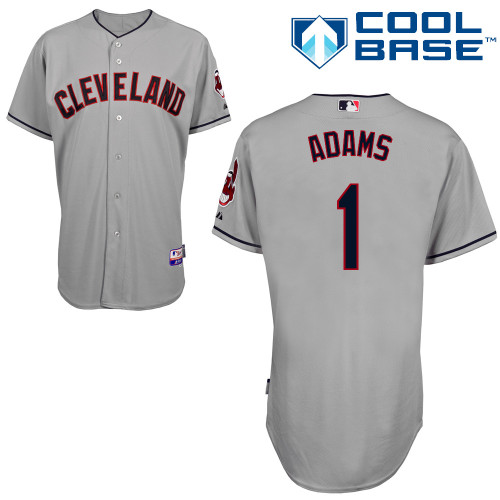 David Adams #1 MLB Jersey-Cleveland Indians Men's Authentic Road Gray Cool Base Baseball Jersey